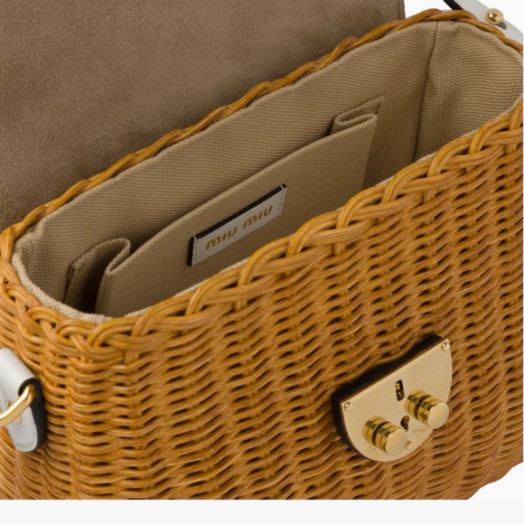 Miu Miu wicker and leather shoulder bag - Picture 5 of 11